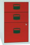 BISLEY A4 FILING CABINET3-DRAWER GREY/RED