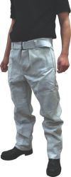 LEATHER WELDERS TROUSERS- GREY - LARGE