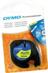DYMO LETRATAG TAPE 12mm BLCK ON YELL PLASTIC 91202