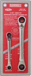 MULTIFIT RATCHET RING REVERSIBLE SPANNER SET 2PC