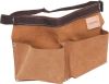 SUEDE LEATHER 2-POCKET 1-LOOP NAIL POUCH