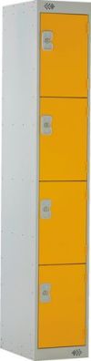 1800x300x300mm 4-DOOR LOCKER GREY/RED