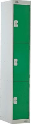 1800x300x450mm 3-DOOR LOCKER GREY/GREEN