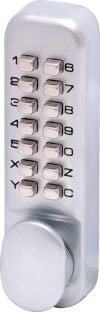 PUSH BUTTON DIGITAL LOCKH/OPEN SATIN CHROME