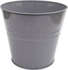 METAL 15LTR LIGHT GREY ROUND WASTE BIN