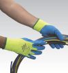 901-MAT MATRIX HI-VIZ BLUE LATEX P/C GLOVES SZ.7