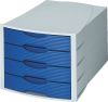 4 DRAWER STORAGE UNIT GREY/BLUE (CLOSED)