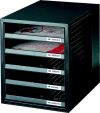 5 DRAWER STORAGE UNIT BLACK/BLACK (OPEN)