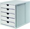 5 DRAWER STORAGE UNIT GREY/GREY (CLOSED)