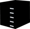 5 DRAWER STORAGE UNIT BLACK/BLACK (CLOSED)