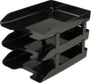 Q CONNECT EXEC. LETTER TRAY RISERS BLACK (PK-4)