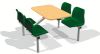 6 SEATER FAST FOOD UNIT T/W CREAM TOP/PURPLE SEAT