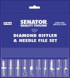 14cm DIAMOND RIFFLER & NEEDLE FILE SET 10-PCE