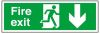 FIRE EXIT-RUNNING MAN/ARROW DOWN 150x450mm BS RGD