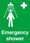 EMERGENCY SHOWER WITH SYMBOL 400x300mm RIGID