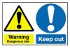 WARNING DANGEROUS SITE KEEP OUT 297x420mm RIGID