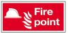 FIRE POINT WITH SYMBOL +FLAMES 100x200mm S/A