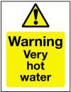 WARNING VERY HOT WATER 200x150mm RIGID