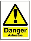 CAUTION ASBESTOS 210x148mm S/ADH