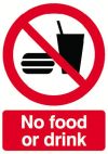 NO FOOD OR DRINK 210x148mm RIGID