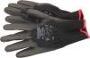 TUFFLITE BLACK NYLON LINED PU COATED GLOVES SZ.6