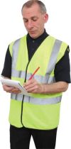 HI-VIZ WAISTCOAT 2BB & B(EN471) YELLOW-X/X/LARGE