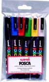 POSCA MARKER FINE BULLETTIP PC-3M ASSORTED PK 6