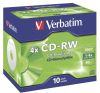 CD-RW 700MB 80MIN 4X JEWEL CASE (PK-10)