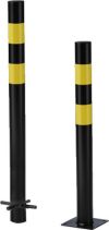 A1151221 FIXED BOLLARD ROUND BLK/YELLOW EXCAVATED