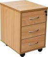 WINDSOR 3-DRAWER MOBILE PEDESTAL LOCKING BEECH